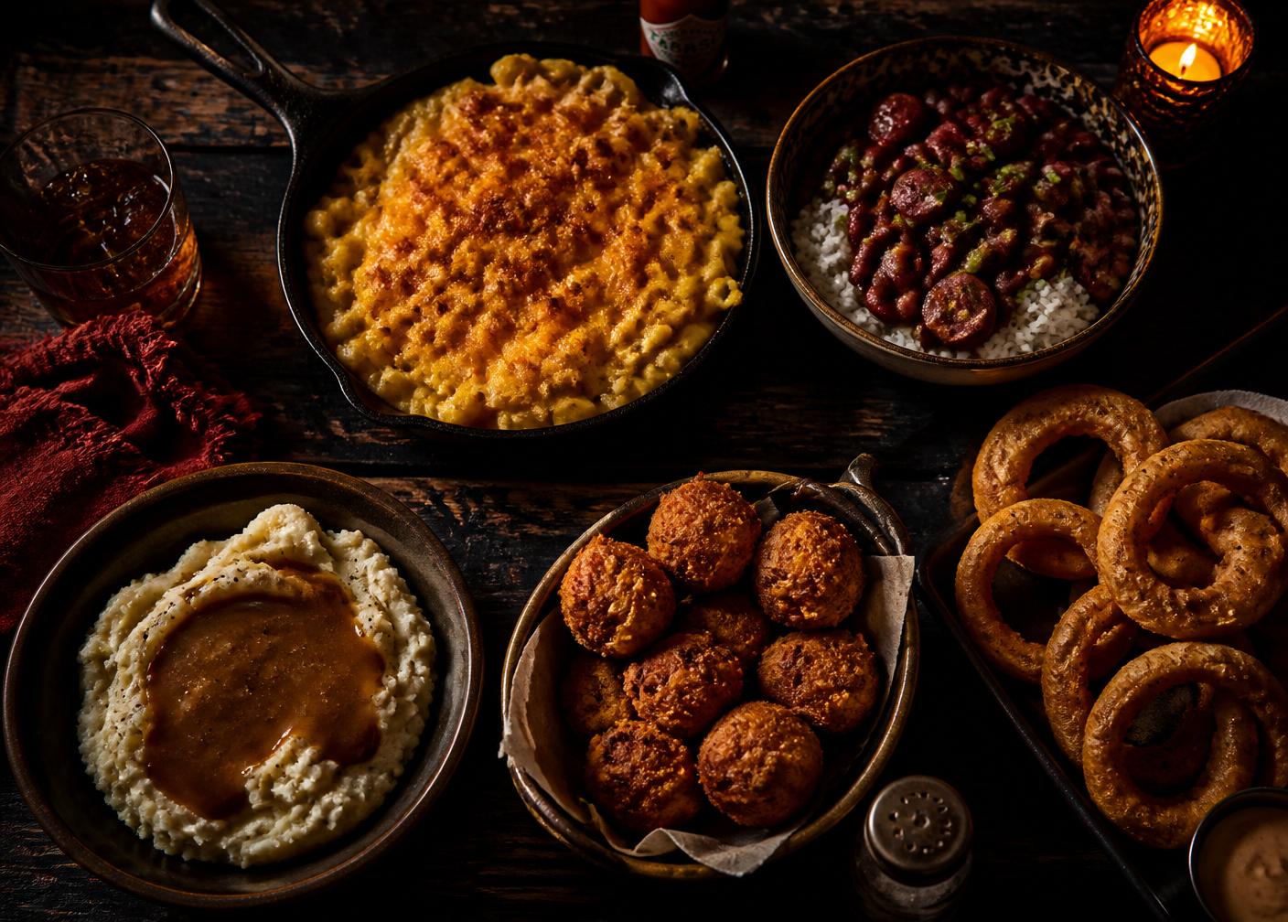 Soul food sides spread